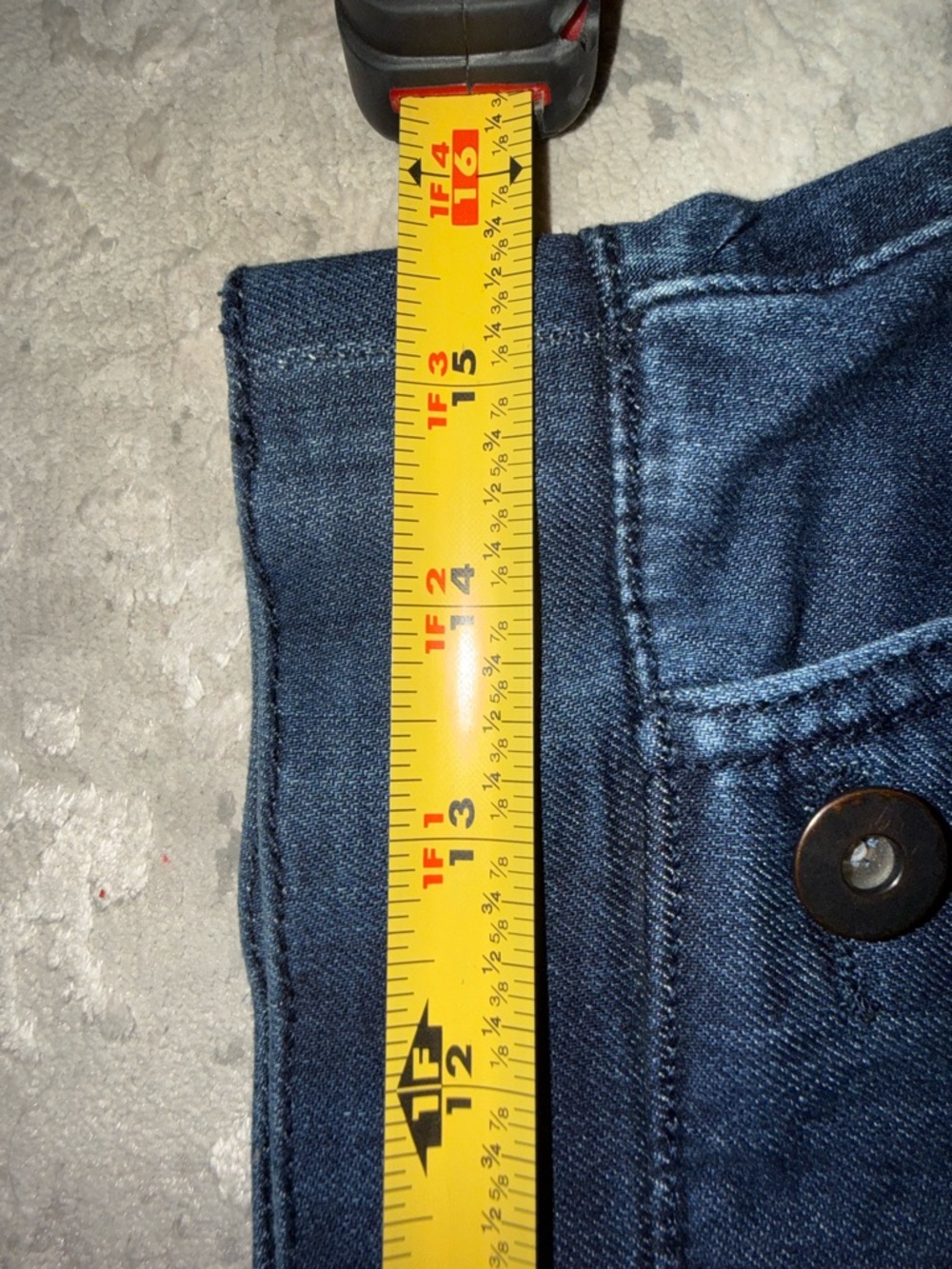 Button-Accent Dark Blue Denim Pencil Skirt - Picture 4 of 6